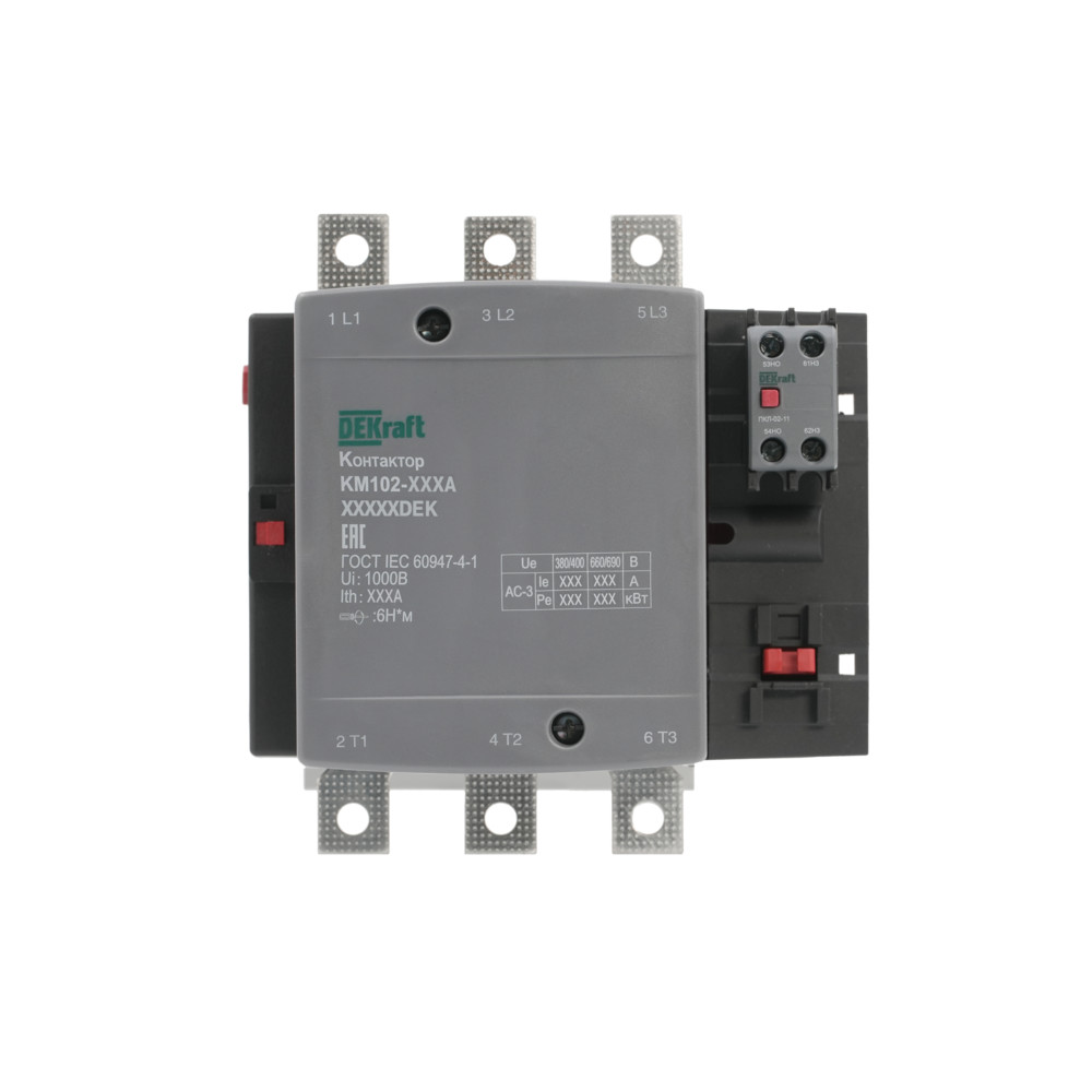 А75. Контактор 21948DEK 185А 110В АС3 АС4 1НО+1НЗ КМ-102 (Dekraft)