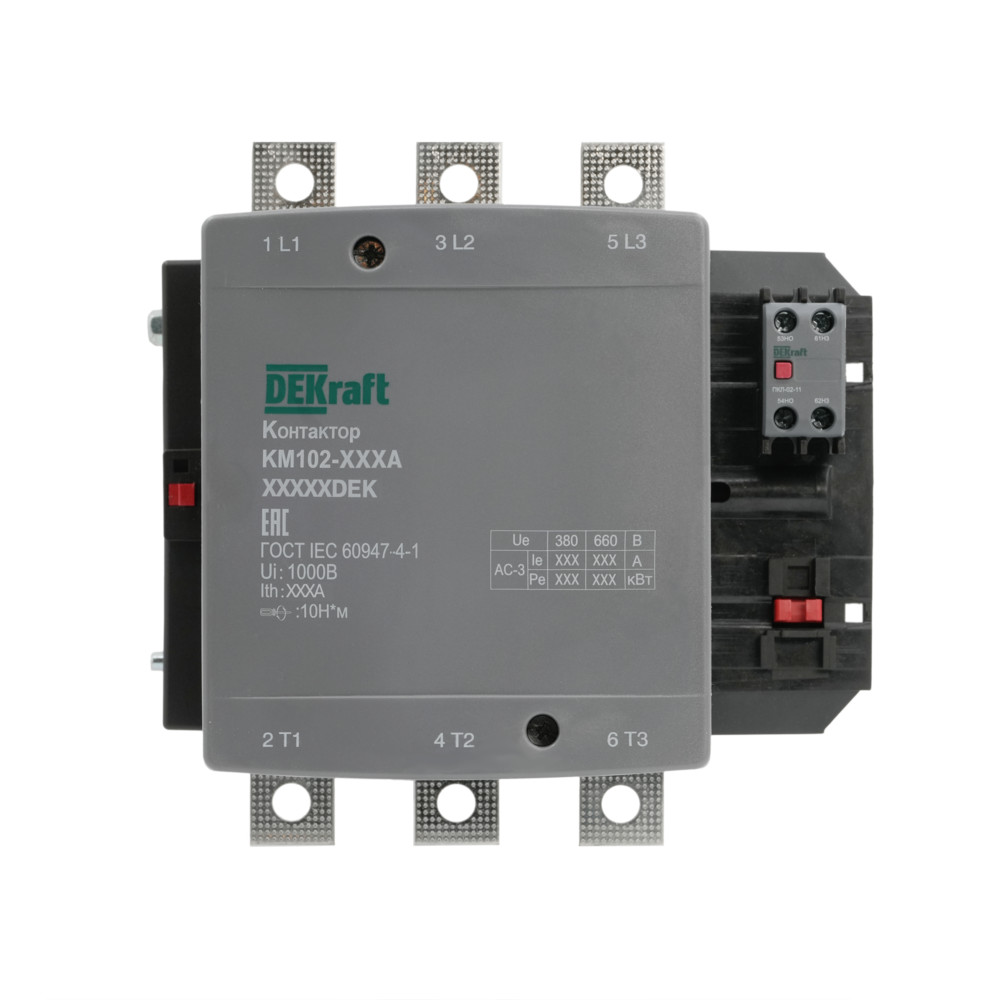 А75. Контактор 21963DEK 330А 110В АС3 АС4 1НО+1НЗ КМ-102 (Dekraft)