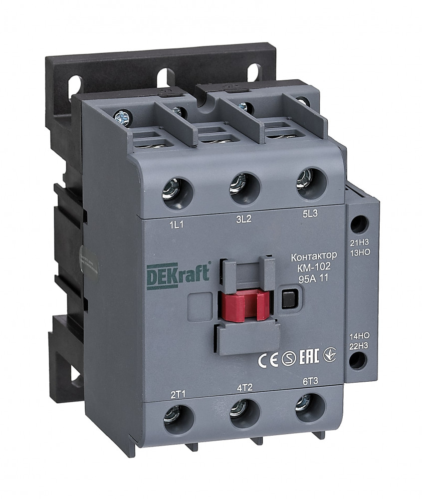 А75. Контактор 22333DEK 95А 24В АС3 АС4 1НО+1НЗ КМ-102 (Dekraft)
