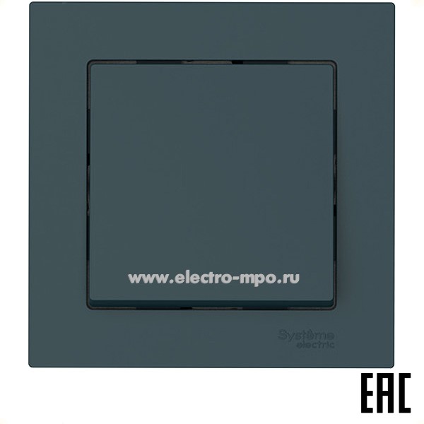 Ю52. Выключатель AtlasDesign ATN000812S 1 кл. безвинт. зажим. с/п изумруд (Systeme Electric)