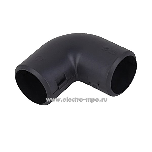 Т08. Уголок У01232Ч разъемный, крутозагнутый для труб 32мм чёрный (Рувинил)