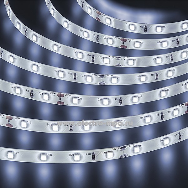 С15. Лента светодиодная 95300 NLS-2835CW60 5м 24В пост.тока 24Вт 6000K 300Led IP65 (Navigator)