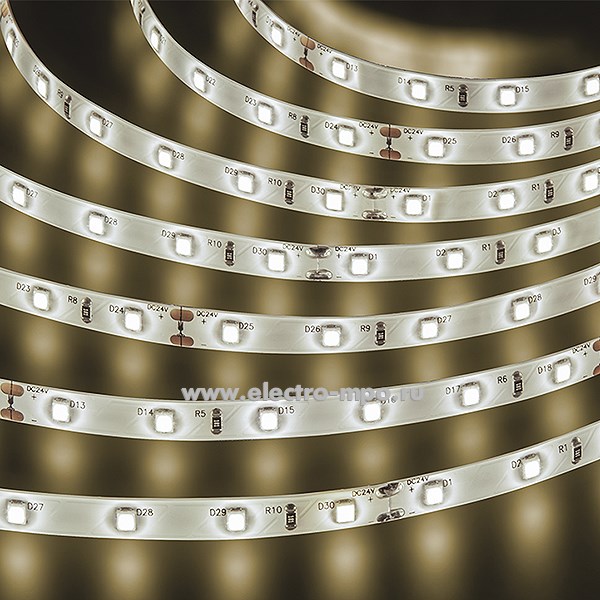 С15. Лента светодиодная 95312 NLS-2835WW60 5м 24В пост.тока 24Вт 3000K 300Led IP65 (Navigator)