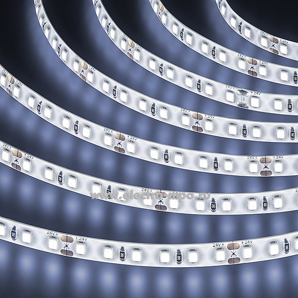 С15. Лента светодиодная 95297 NLS-2835CW120 5м 24В пост.тока 48Вт 6000K 600Led IP65 (Navigator)