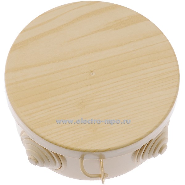 К1603. Коробка KOR-85-40-4g-P Б0043229 распаечная пластик. с сальниками D=85мм H=40мм IP54 "сосна" (ЭРА)