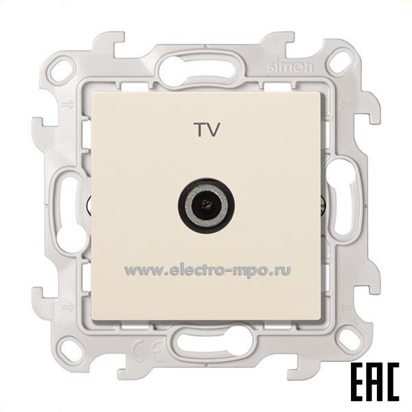 Ю7184. Механизм Simon24 2450477-031 розетки TV тип "звезда" с/п слоновая кость (Simon)