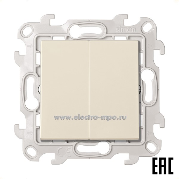 Ю7161. Механизм Simon24 2450398-031 выключателя 2кл. с/п слоновая кость (Simon)