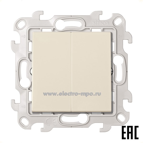 Ю7165. Механизм Simon24 2410397-031 переключателя 2кл. с/п слоновая кость (Simon)