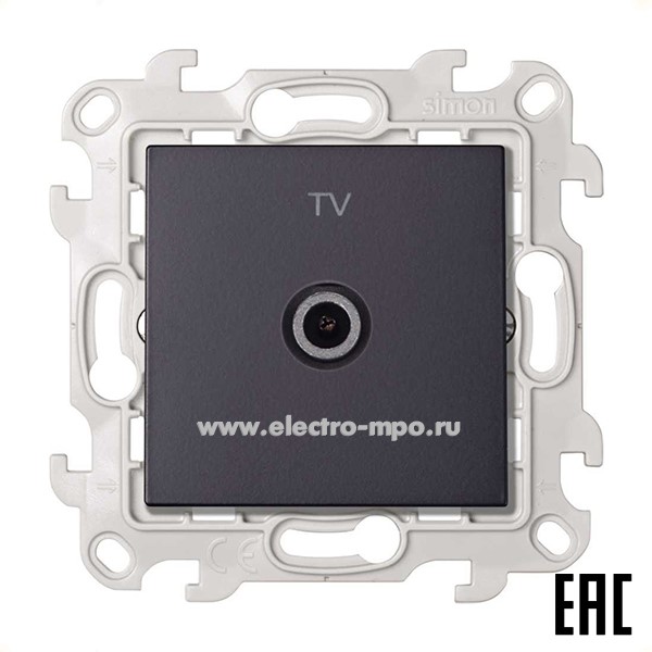 Ю7276. Механизм Simon24 2450476-038 розетки TV конечной с/п графит (Simon)