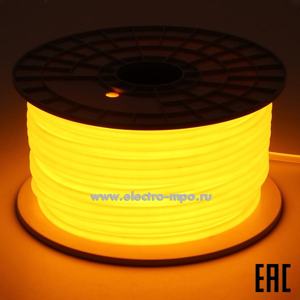 С09. Лента светод. 504523 GLS-COB-288-10-220-IP67-NW-NL-Y 7х10мм Неон COB желтый 220В IP67 (General)