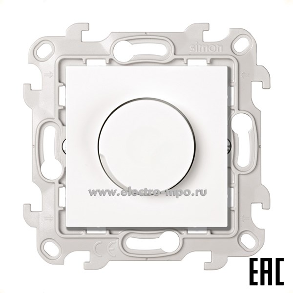 Ю7120. Механизм Simon24 2412313-030 светорегулятора LED поворотно-нажимной 6-60Вт с/п белый (Simon)