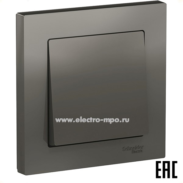 Ю47. Выключатель AtlasDesign ATN000912 1 кл. с/п сталь (Systeme Electric)