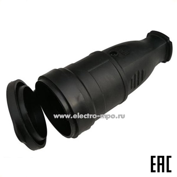 Р66. Розетка кабельная 470518 GRV-S-16-R-G-B-IP44 2К+З 16А 250В каучук круглая черная IP44 (General) Р66. Розетка кабельная 470518 GRV-S-16-R-G-B-IP44 2К+З 16А 250В каучук круглая черная IP44 (General)