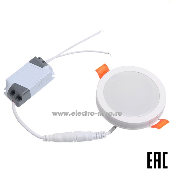 С08. Светильник 412373 GLP-DECO-R2-7BT-IP40-4-W 7Вт 620лм 4500К белый круг с подсветкой IP40 (General)