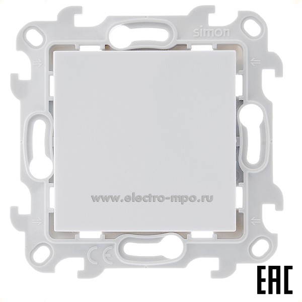 Ю7104. Механизм Simon24 2420201-030 переключателя 1кл. Push\Go с/п белый (Simon)