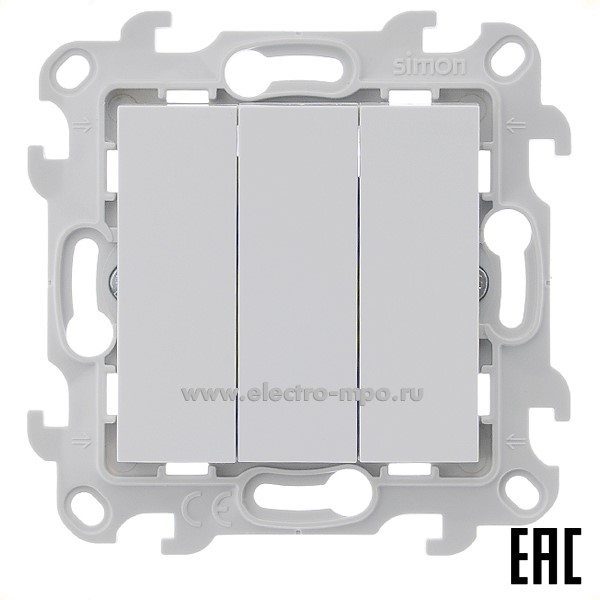 Ю7116. Механизм Simon24 2450391-030 выключателя 3кл. с/п белый (Simon)
