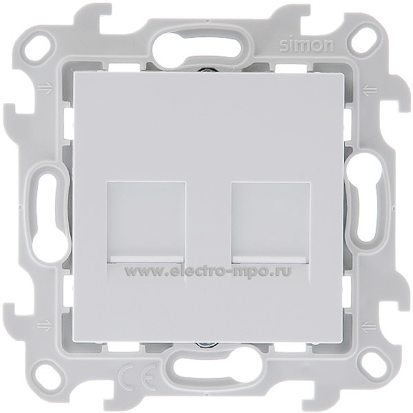 Ю7132. Механизм Simon24 2450593-030 компьютерной розетки UTP 2 вх. 8 конт. кат. 5е с/п белый (Simon)