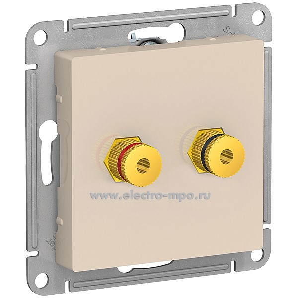 Ю40. Механизм AtlasDesign ATN000287 аудиорозетки двойной бежевый (Systeme Electric)