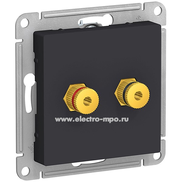 Ю42. Механизм AtlasDesign ATN001087 аудиорозетки двойной карбон (Systeme Electric)