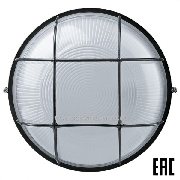 С32. Светильник 94809 NBL-R2-100-E27/BL 100Вт E27 настенно-потолочный с решеткой чёрный IP54 (Navigator)