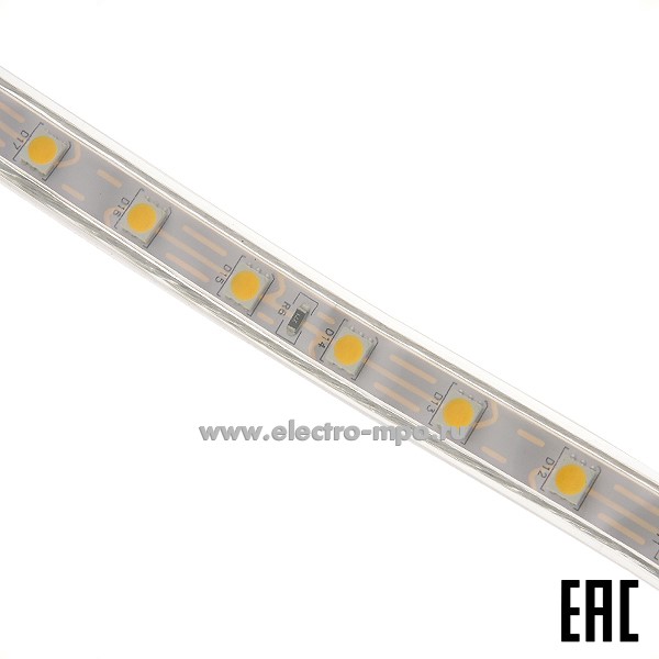 С09. Лента светодиодная 504615 GLS-5050-60-14.4-220-IP67-3000К 220В 14,4Вт/м теплый белый (General)