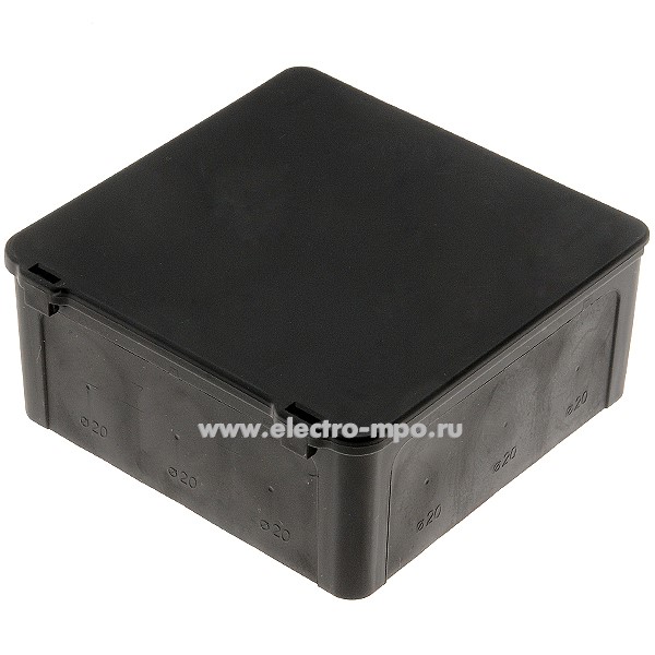 К1647. Коробка Тусо 67245Ч распаеч. пластик. с мембранами откидная крышка 100х100х45 IP54 черная (Рувинил)