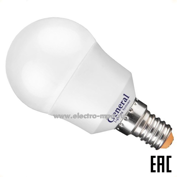 Л04. Лампа 15Вт 661105 GLDEN-G45F-15-230-E14-4500К 1050Лм светодиодная "шарик" х/б свет (General)