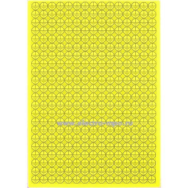 В2718. Комплект наклеек &quot;Знак заземления&quot; 12х12мм, 330шт. Цвет желтый (МПО Электромонтаж)