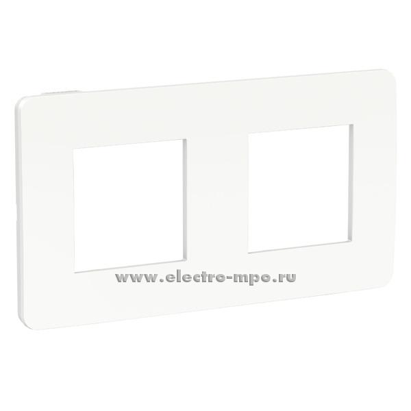 Р3401. Рамка-2 Unica New Studio Color NU280418 белая задняя панель белая (Schneider Electric)