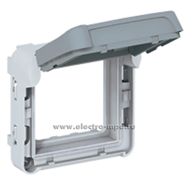 Ю6940. Адаптер Plexo 069579 с блокир. крышкой для механизмов Mosaic IP55 серый (Legrand)
