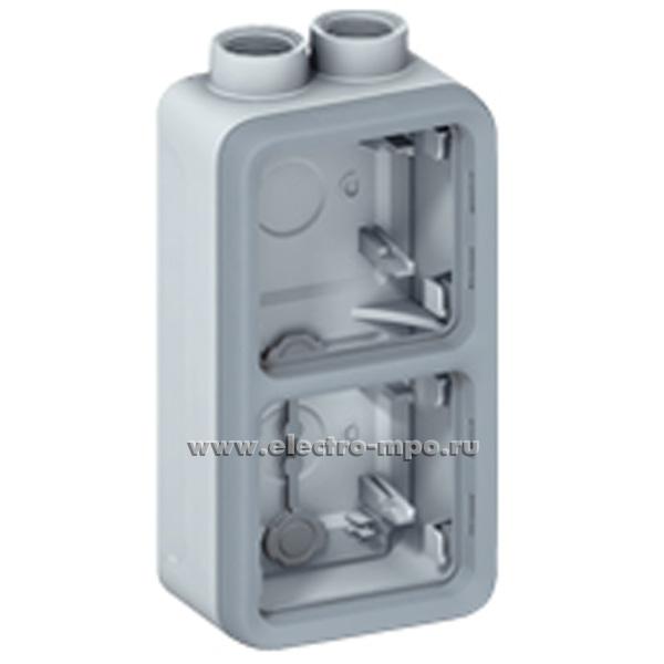 Ю6954. Коробка Plexo 069664 установочная вертик. 2 поста 2 ввода PG 13 IP55 о/п серая (Legrand)