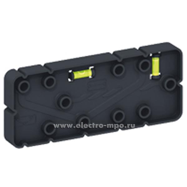 Ю6990. Шаблон Plexo 069597 для разметки крепежных отверстий с уровнем черный (Legrand)