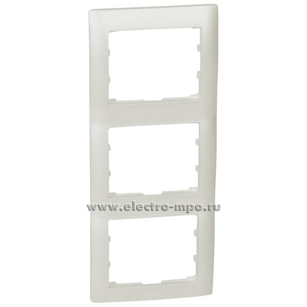 Ю6271. Рамка-3 Galea Life 771507 вертикальная жемчужная (Legrand)