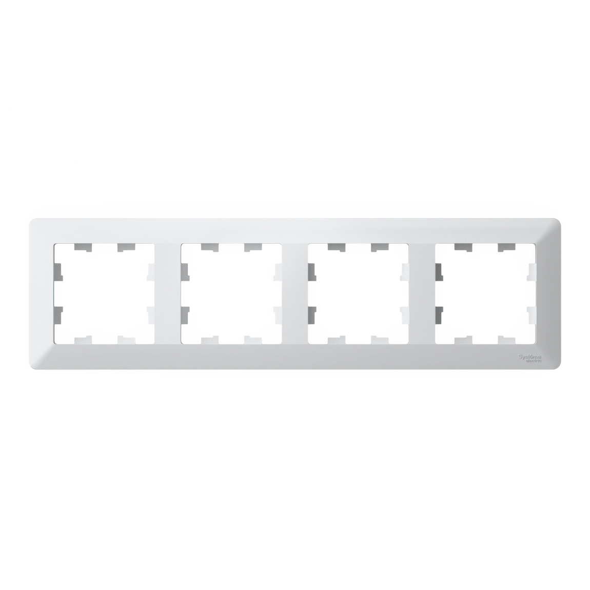 Ю32. Рамка-4 AtlasDesign Air ATN225104 универсальная белый/дымчатый черный (Systemе Electric)