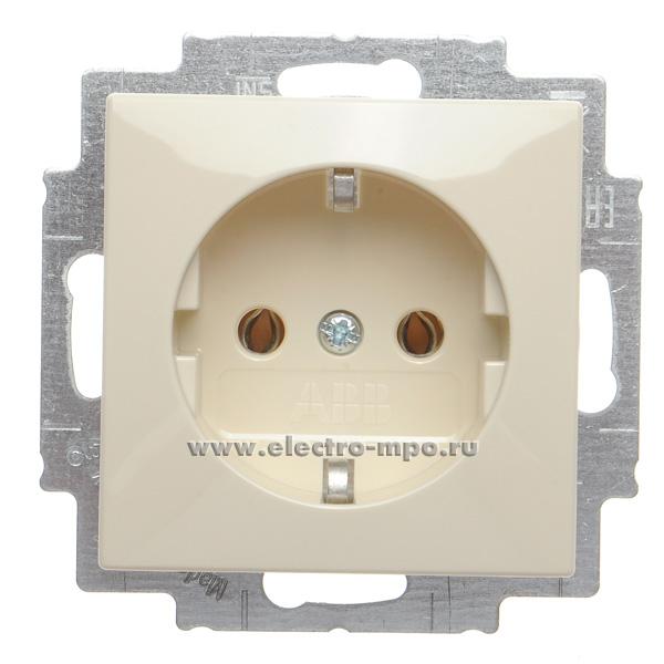 Ю8736. Механизм Basic 55 20ЕUC-92-507 2CKA002011A3857 розетки "евр" безвинтовые клеммы с/п слоновая кость