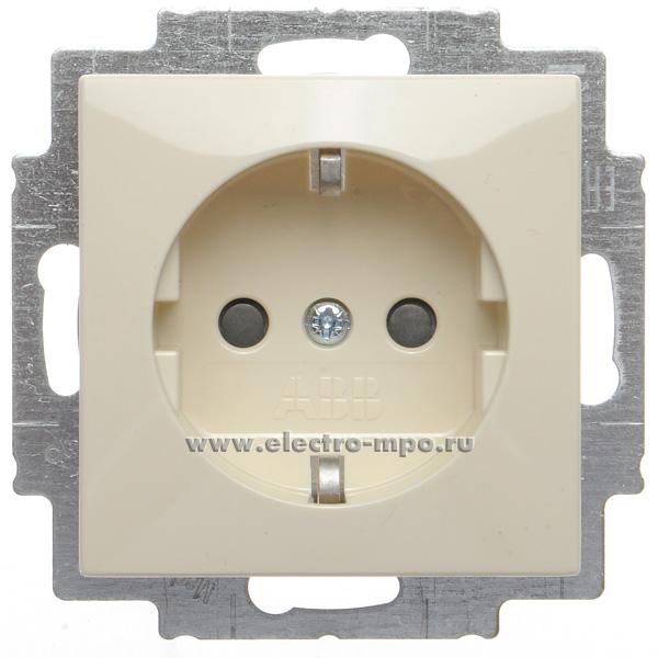 Ю8737. Механизм Basic 55 20ЕUCKS-92-507-507 2CKA002013A5279 розетки "евр" со шторками с/п слоновая кость