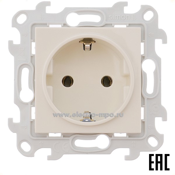 Ю7173. Механизм Simon24 2450434-031 розетки "евро" с/п слоновая кость (Simon)