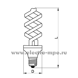25648.Л5648 Лампа 20Вт LH20-FS-T2-M/827/Е27 компактная люминесцентная энергосберегающая (Camelion)