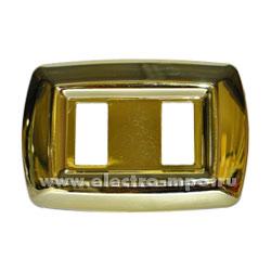 30151.Ю0151 Рамка-2 Laser 2592/OR на 2 (1+1) модуля овальная цвет золото (FEB Италия)