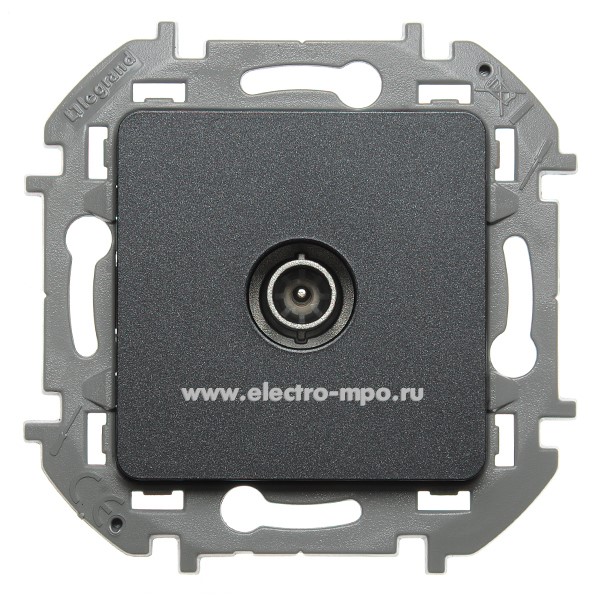 Ю5867. Механизм Inspiria 673863 розетки TV проходной с/п антрацит (Legrand/Daccord)