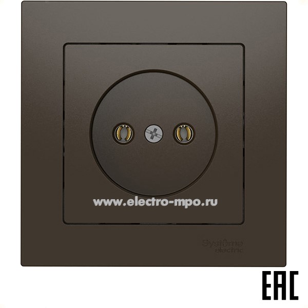 Ю52. Розетка AtlasDesign ATN000640S безвинт. зажим. с/п мокко (Systeme Electric)
