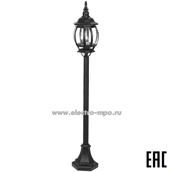 С8636. Светильник 11106 PL8110 220В Е27 столб h-1,14м 8-ми гр. "Классика" черный IP44 (Feron)