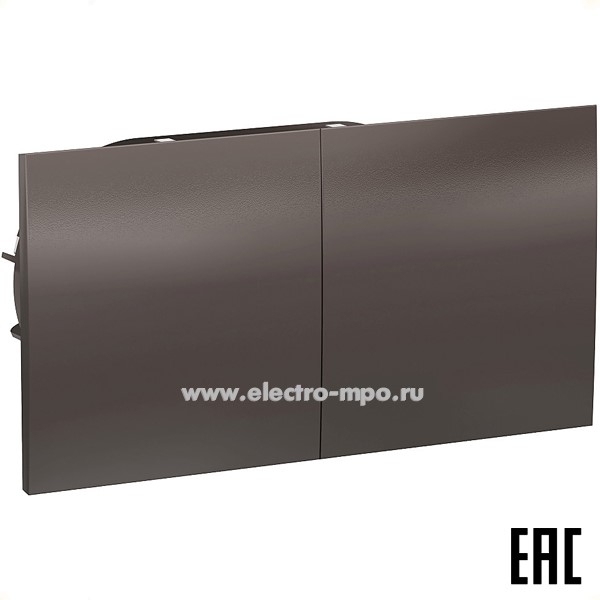 Ю42. Розетка AtlasDesign ATN000628 двойная "евро" со шторками и крышками с/п мокко (Systeme Electric)