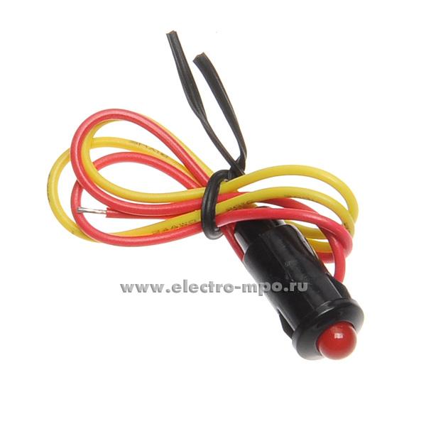 Светодиод 12В DC красный в пластик. корпусе с проводом 36-4710 (Rexant ...