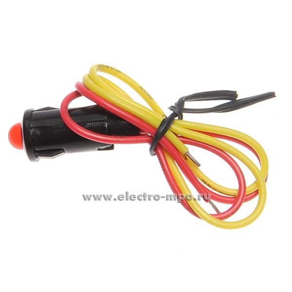 Светодиод 12В DC красный в пластик. корпусе с проводом 36-4710 (Rexant ...