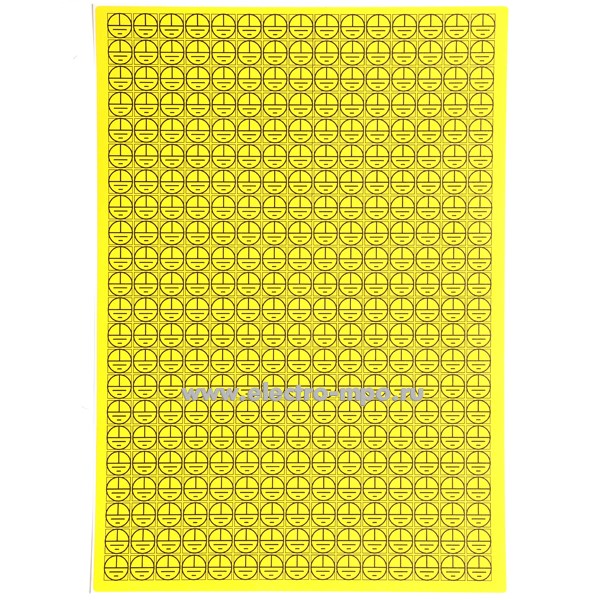 В2718. Комплект наклеек "Знак заземления" 12х12мм, 330шт. Цвет желтый (МПО Электромонтаж)