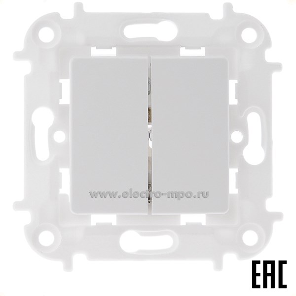 Р0875. Механизм Мастер С5 10-3008 выключателя 2 кл. с подсветкой с/п белый (Светоприбор Минск)