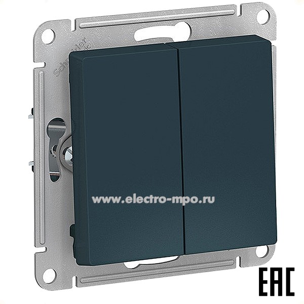 Ю51. Механизм AtlasDesign ATN000851 выключателя 2 кл. с/п изумруд (Systeme Electric)