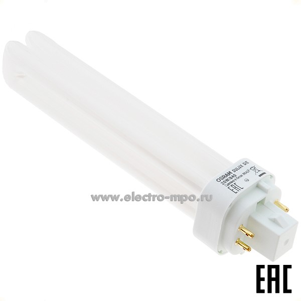 Л3447. Лампа 26Вт 22453 DULUX D/E 26W/840 G24q-3 1750Лм 4000К компакт. люм. энергосберегающая (OSRAM)