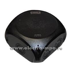 К0459. Коробка KF0606B пластик. 130х130х77мм без сальников 5 клемм 6кв.мм IP66/67 7 вводов черная (H